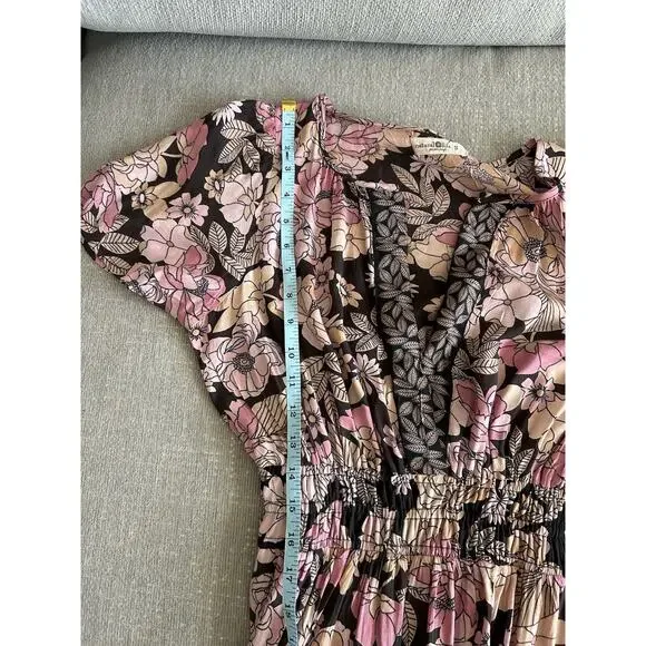 Natural Life Bella Floral Maxi Dress Tiered Pink Floral Prairie Boho Cottage S - Picture 12 of 12